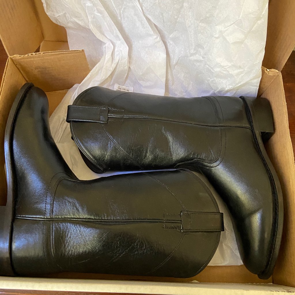 Jama Old West Black Roper Boots 7m